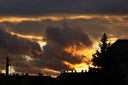 Krasser Wolkenhimmel mit Abendsonne  6929
